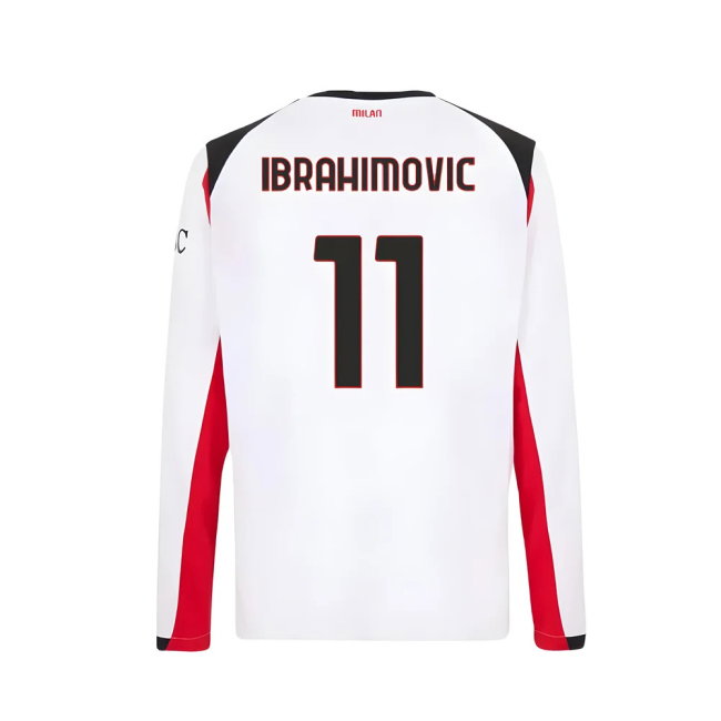 2025-2026 AC Milan Long Sleeve Away Shirt (Ibrahimovic 11)