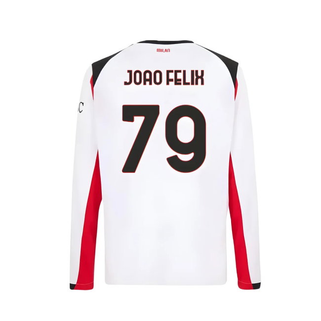2025-2026 AC Milan Long Sleeve Away Shirt (Joao Felix 79)