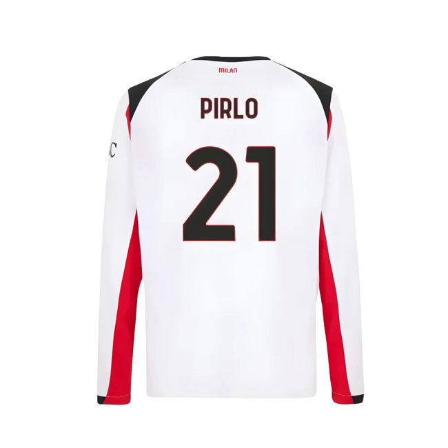 2025-2026 AC Milan Long Sleeve Away Shirt (Pirlo 21)