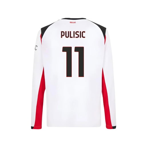 2025-2026 AC Milan Long Sleeve Away Shirt (Pulisic 11)
