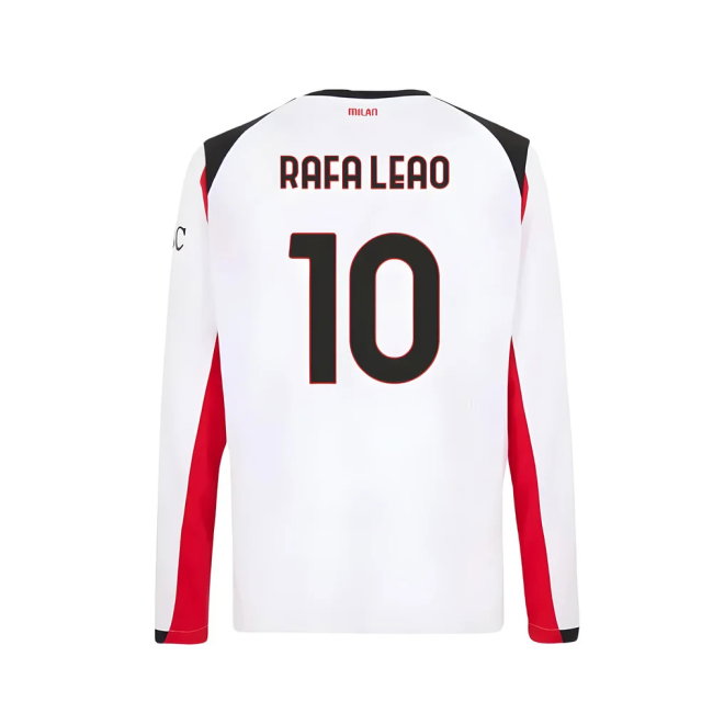 2025-2026 AC Milan Long Sleeve Away Shirt (Rafa Leao 10)