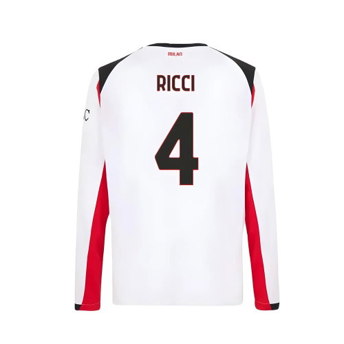 2025-2026 AC Milan Long Sleeve Away Shirt (Ricci 4)