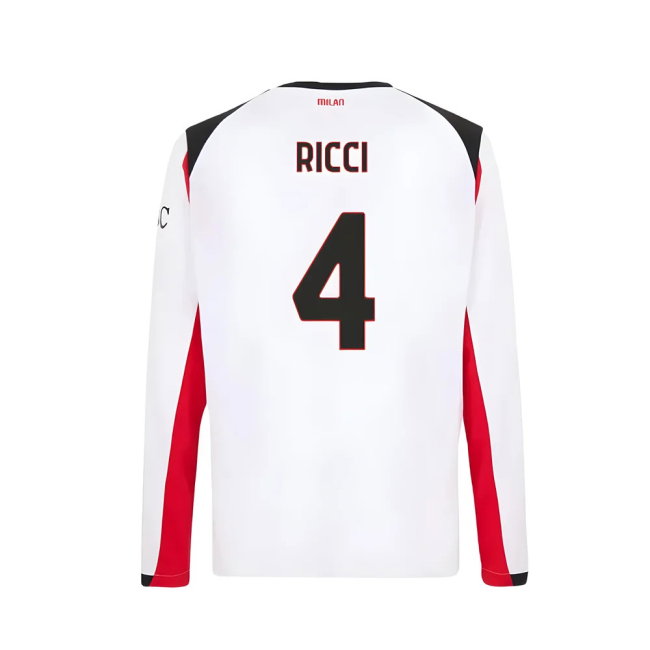 2025-2026 AC Milan Long Sleeve Away Shirt (Ricci 4)