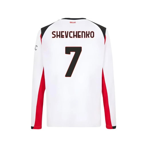2025-2026 AC Milan Long Sleeve Away Shirt (Shevchenko 7)