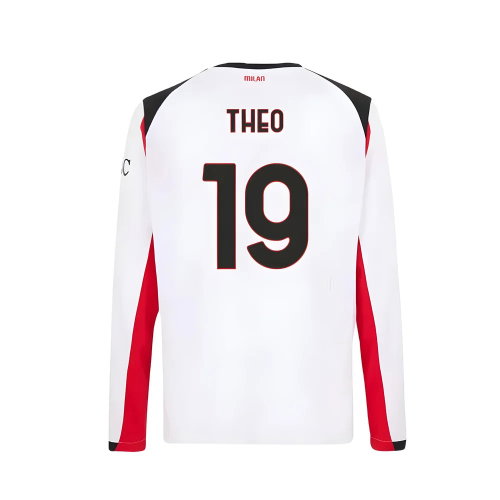 2025-2026 AC Milan Long Sleeve Away Shirt (Theo 19)