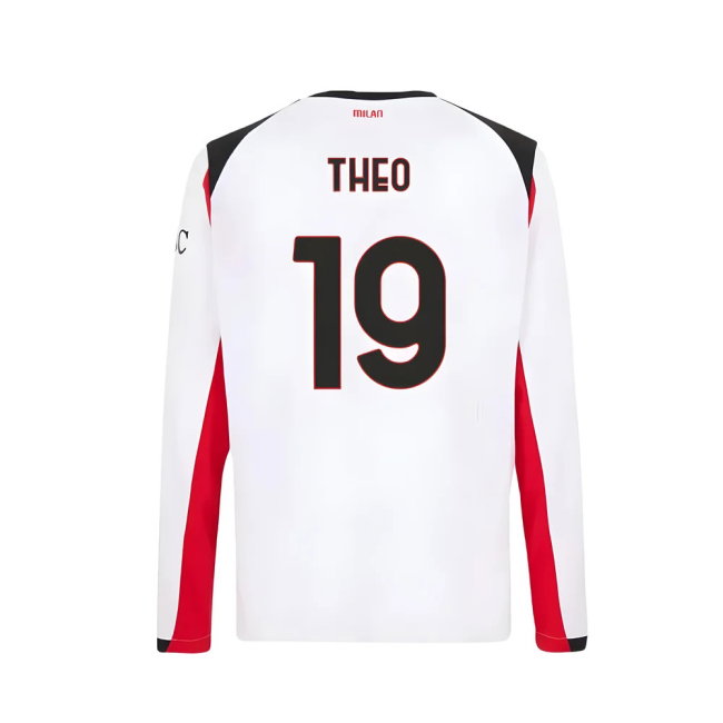 2025-2026 AC Milan Long Sleeve Away Shirt (Theo 19)