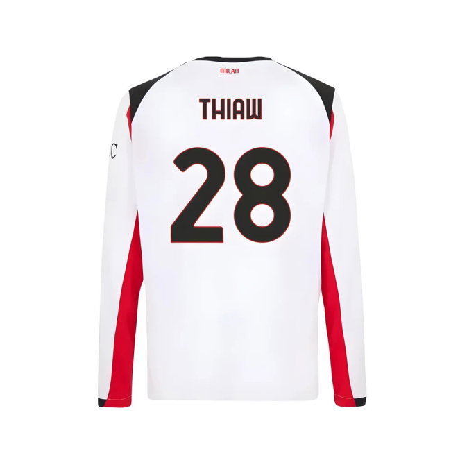 2025-2026 AC Milan Long Sleeve Away Shirt (Thiaw 28)