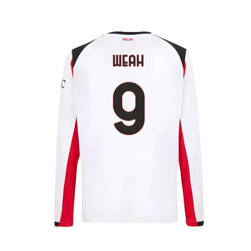 2025-2026 AC Milan Long Sleeve Away Shirt (Weah 9)