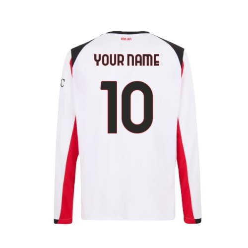 2025-2026 AC Milan Long Sleeve Away Shirt (Your Name)