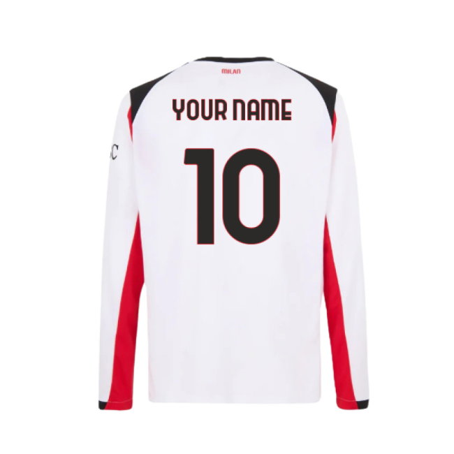 2025-2026 AC Milan Long Sleeve Away Shirt (Your Name)