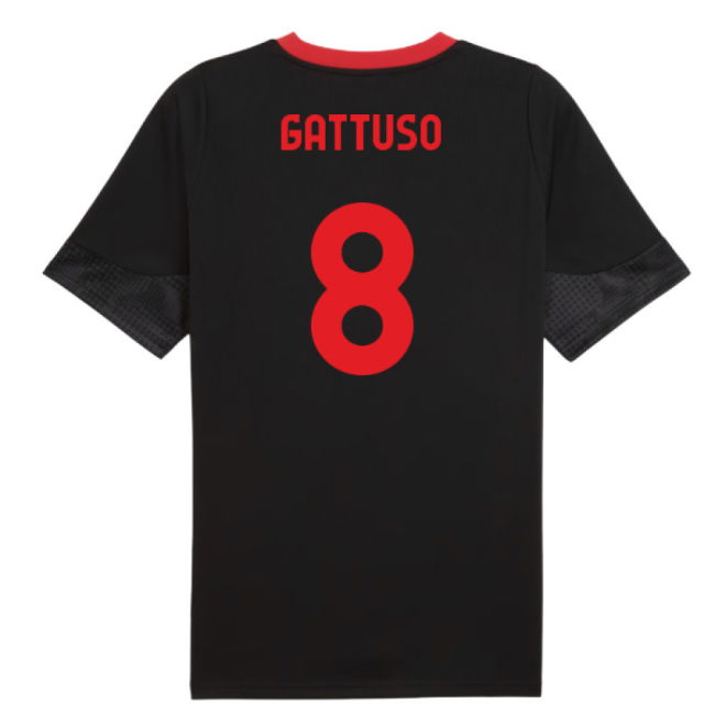 2025-2026 AC Milan Training Jersey (Black) (Gattuso 8)