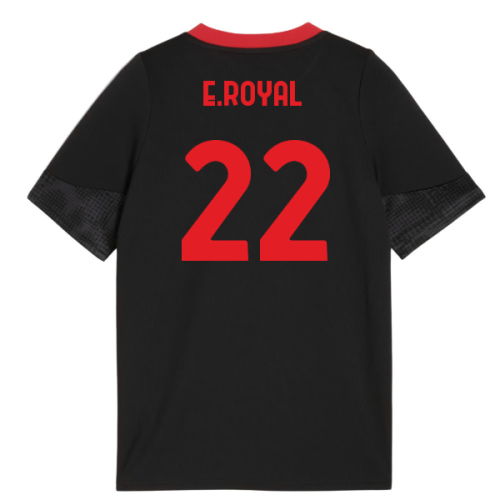 2025-2026 AC Milan Training Jersey (Black) - Kids (E.Royal 22)