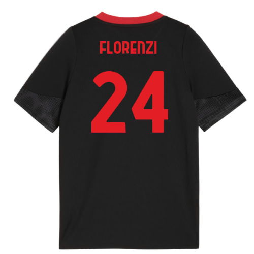 2025-2026 AC Milan Training Jersey (Black) - Kids (Florenzi 24)