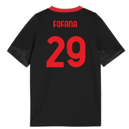 2025-2026 AC Milan Training Jersey (Black) - Kids (Fofana 29)