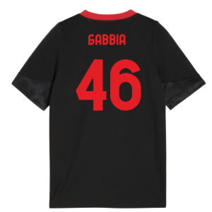 2025-2026 AC Milan Training Jersey (Black) - Kids (Gabbia 46)