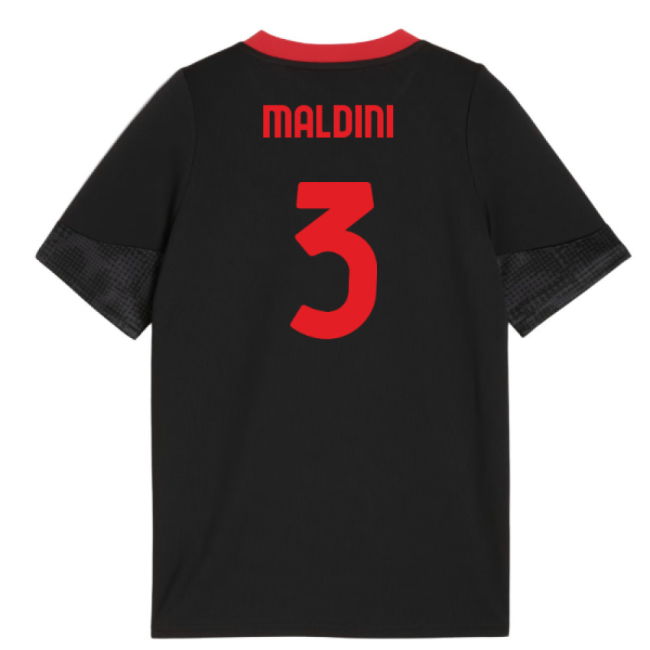 2025-2026 AC Milan Training Jersey (Black) - Kids (Maldini 3)