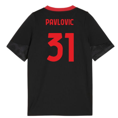 2025-2026 AC Milan Training Jersey (Black) - Kids (Pavlovic 31)