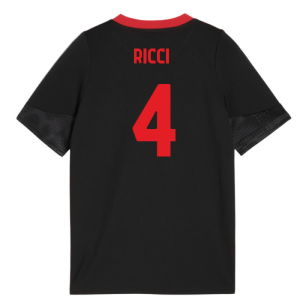 2025-2026 AC Milan Training Jersey (Black) - Kids (Ricci 4)