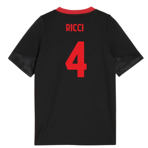 2025-2026 AC Milan Training Jersey (Black) - Kids (Ricci 4)