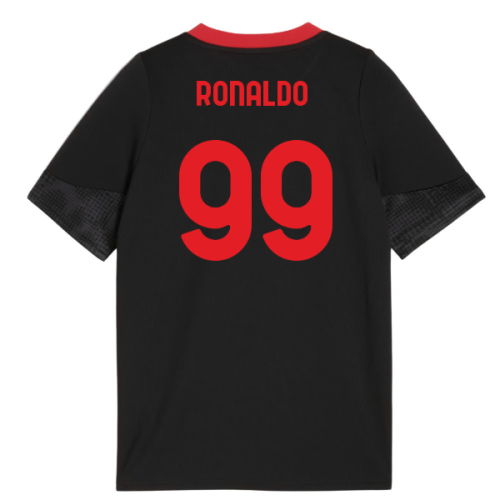 2025-2026 AC Milan Training Jersey (Black) - Kids (Ronaldo 99)