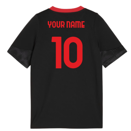 2025-2026 AC Milan Training Jersey (Black) - Kids (Your Name)