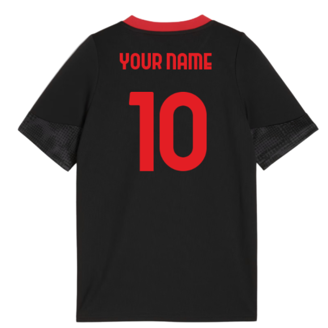 2025-2026 AC Milan Training Jersey (Black) - Kids (Your Name)