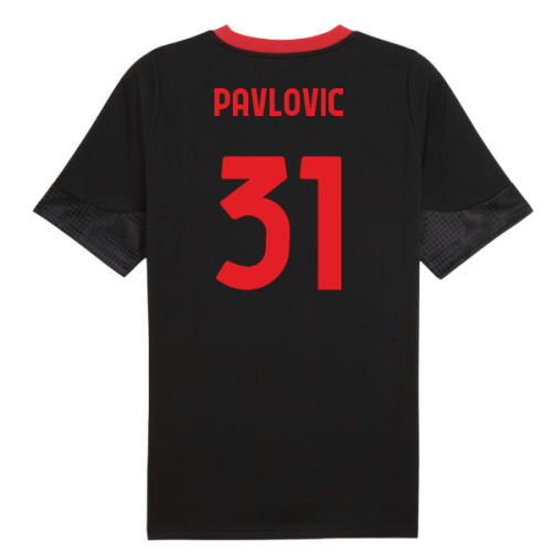 2025-2026 AC Milan Training Jersey (Black) (Pavlovic 31)