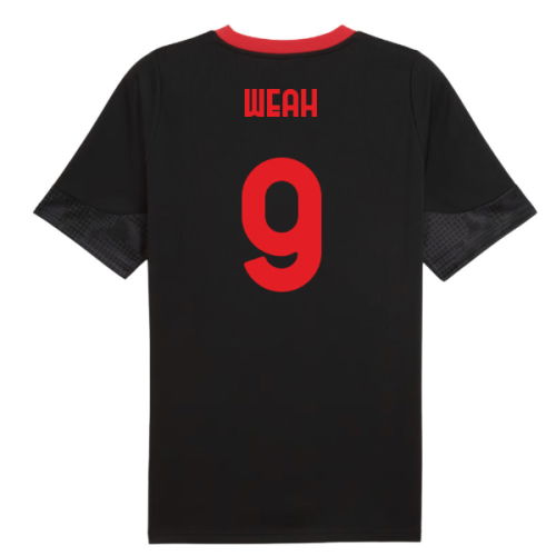 2025-2026 AC Milan Training Jersey (Black) (Weah 9)