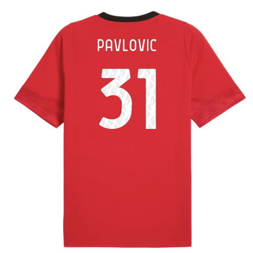 2025-2026 AC Milan Training Jersey (Red) (Pavlovic 31)