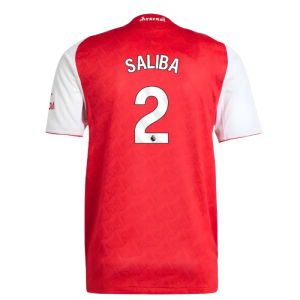 2025-2026 Arsenal Authentic Home Shirt (Saliba 2)