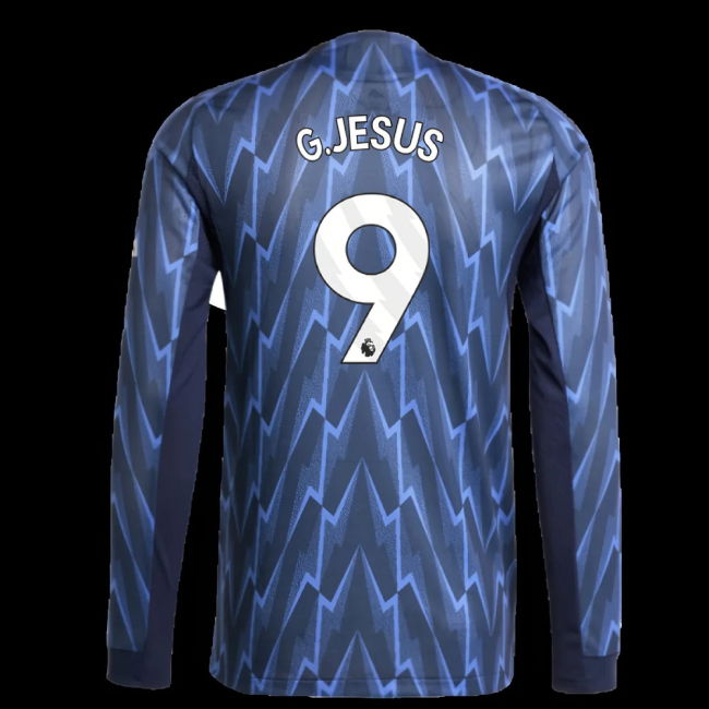 2025-2026 Arsenal Authentic Long Sleeve Away Shirt (G.Jesus 9)