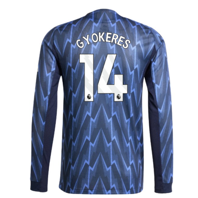 2025-2026 Arsenal Authentic Long Sleeve Away Shirt (Gyokeres 14)