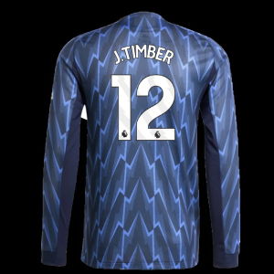 2025-2026 Arsenal Authentic Long Sleeve Away Shirt (J.Timber 12)