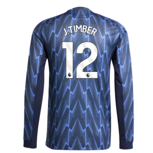 2025-2026 Arsenal Authentic Long Sleeve Away Shirt (J.Timber 12)