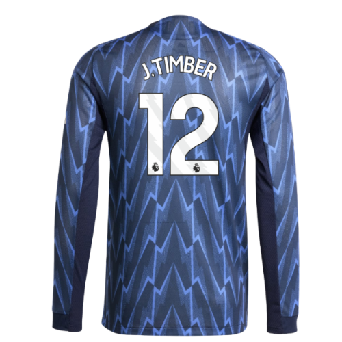 2025-2026 Arsenal Authentic Long Sleeve Away Shirt (J.Timber 12)