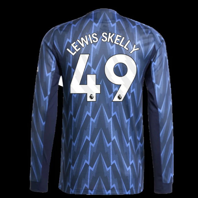 2025-2026 Arsenal Authentic Long Sleeve Away Shirt (Lewis Skelly 49)