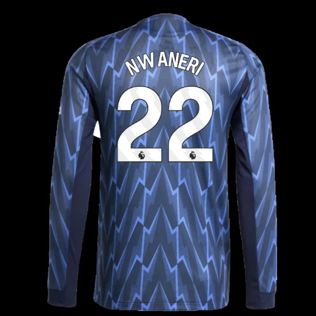 2025-2026 Arsenal Authentic Long Sleeve Away Shirt (Nwaneri 22)