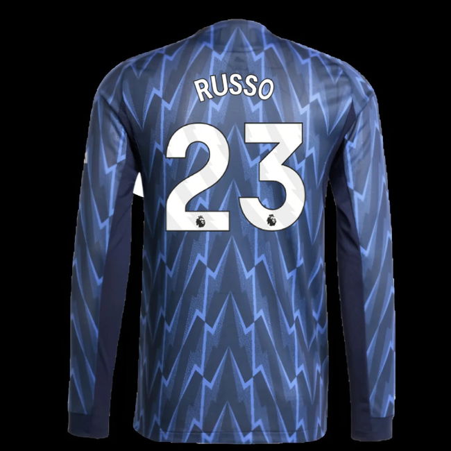 2025-2026 Arsenal Authentic Long Sleeve Away Shirt (Russo 23)