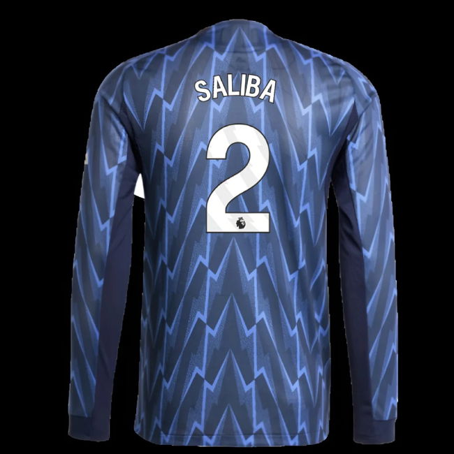2025-2026 Arsenal Authentic Long Sleeve Away Shirt (Saliba 2)