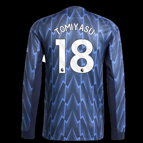 2025-2026 Arsenal Authentic Long Sleeve Away Shirt (Tomiyasu 18)