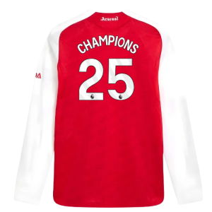 2025-2026 Arsenal Authentic Long Sleeve Home Shirt (Champions 25)