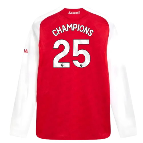 2025-2026 Arsenal Authentic Long Sleeve Home Shirt (Champions 25)