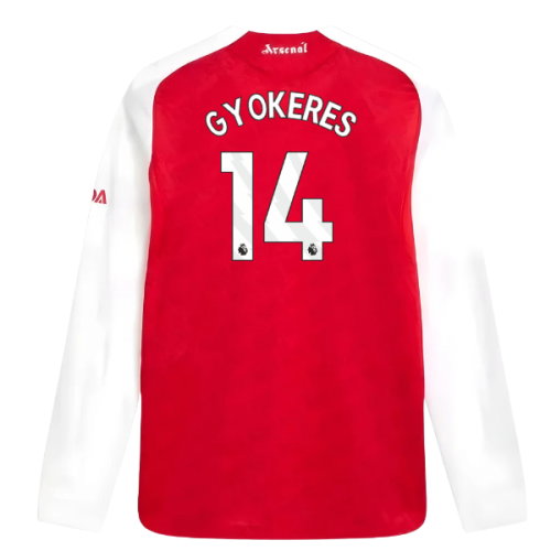 2025-2026 Arsenal Authentic Long Sleeve Home Shirt (Gyokeres 14)