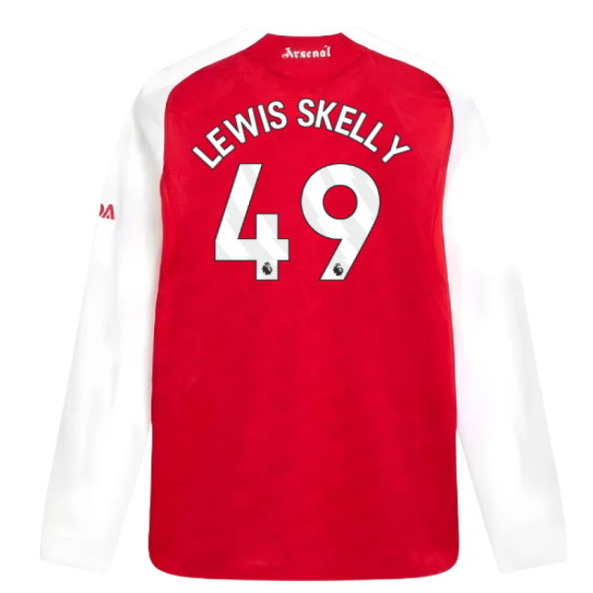 2025-2026 Arsenal Authentic Long Sleeve Home Shirt (Lewis Skelly 49)