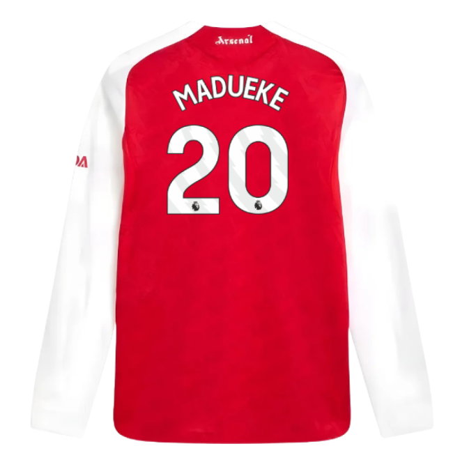 2025-2026 Arsenal Authentic Long Sleeve Home Shirt (Madueke 20)