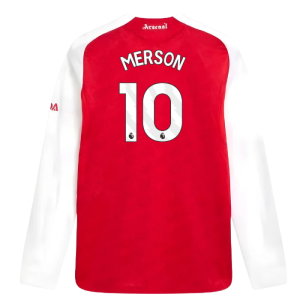 2025-2026 Arsenal Authentic Long Sleeve Home Shirt (Merson 10)