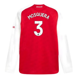 2025-2026 Arsenal Authentic Long Sleeve Home Shirt (Mosquera 3)