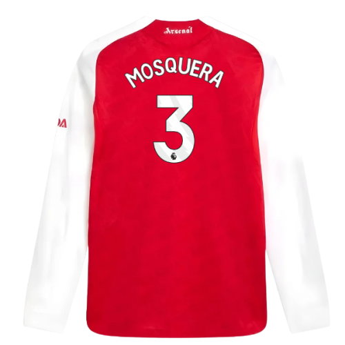 2025-2026 Arsenal Authentic Long Sleeve Home Shirt (Mosquera 3)
