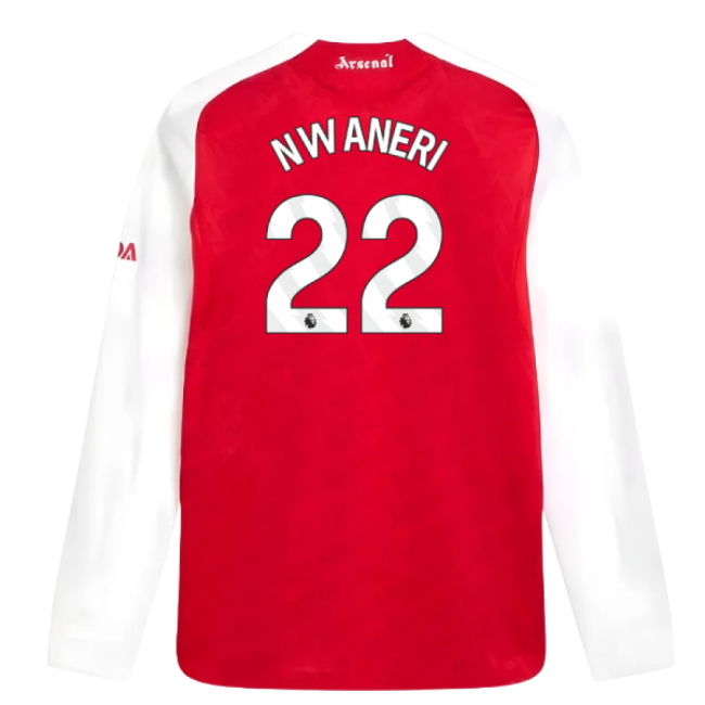 2025-2026 Arsenal Authentic Long Sleeve Home Shirt (Nwaneri 22)