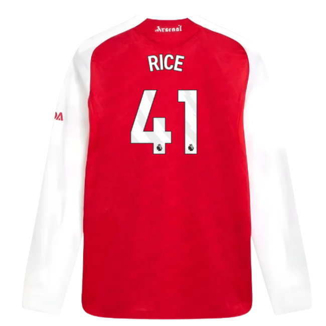 2025-2026 Arsenal Authentic Long Sleeve Home Shirt (Rice 41)